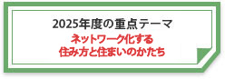 2025年度の重点テーマネットワーク化する住み方と住まいのかたち